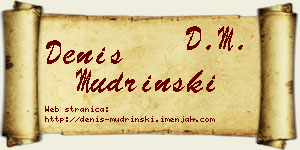 Denis Mudrinski vizit kartica